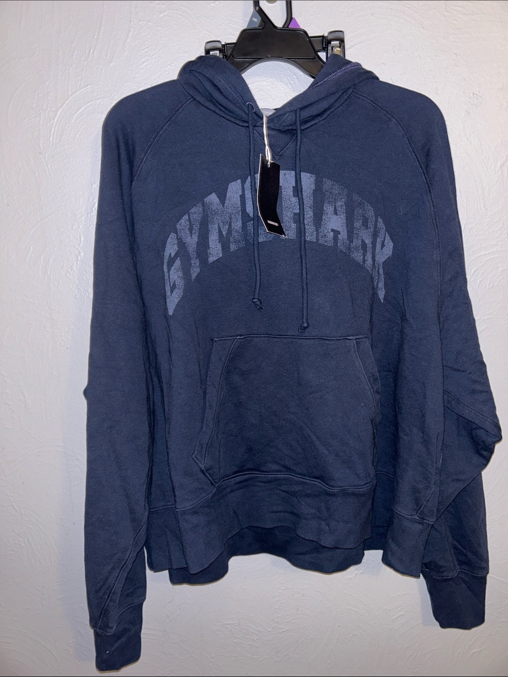 Gymshark Navy Crewneck Hoodie with Subtle Chest Logo